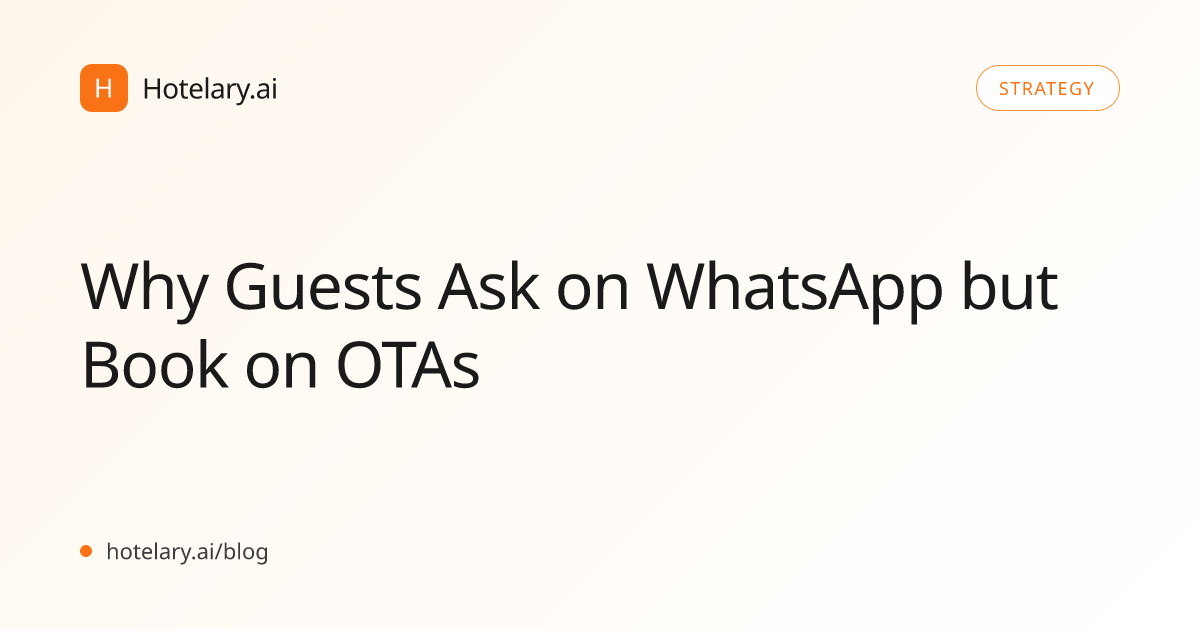 Why Guests Ask on WhatsApp but Book on OTAs