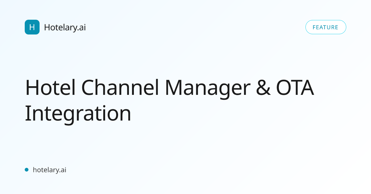 Ota Channel Manager Hotel Channel Manager - OTA Sync, AI Rate Shopping & Pricing Advisor ...